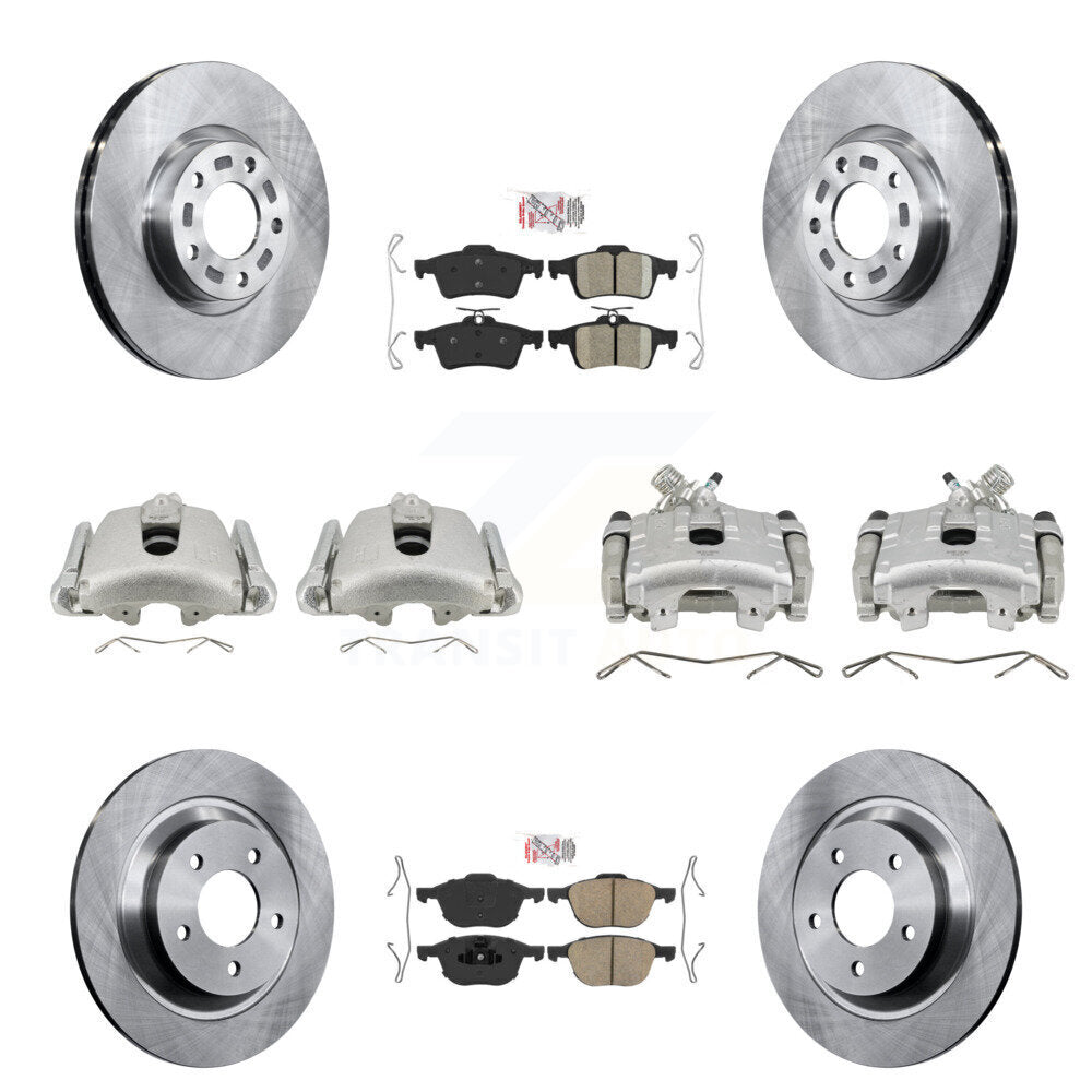 Front Rear Disc Brake Caliper Rotors And Ceramic Pads Kit (10Pc) For Mazda 5 KC8-101962N