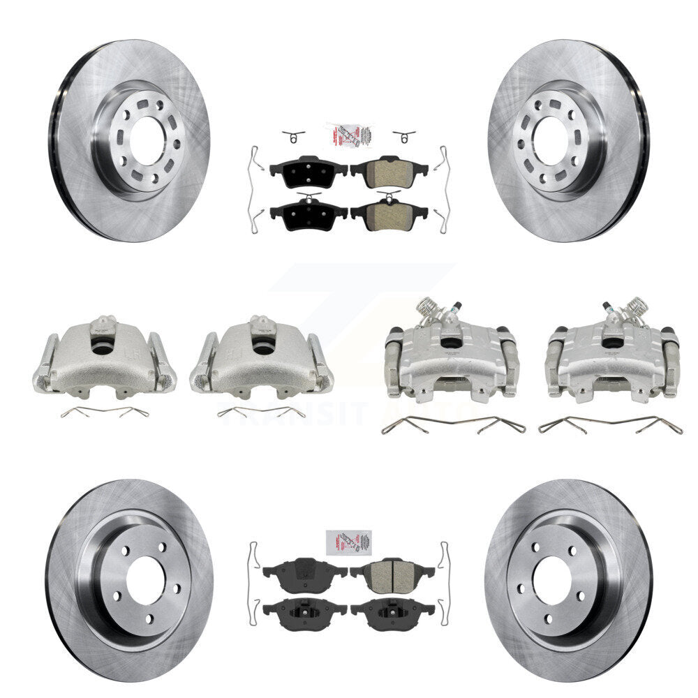Front Rear Disc Brake Caliper Rotors And Semi-Metallic Pads Kit (10Pc) For Mazda 5 KC8-101966N