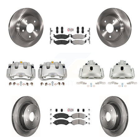 Front Rear Brake Caliper Rotor & Semi-Metallic Pad Kit (10Pc) For Ram 1500 Classic Dodge KC8-101980N