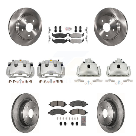 Front Rear Brake Caliper Rotor & Semi-Metallic Pad Kit (10Pc) For Ram 1500 Classic Dodge KC8-101981N