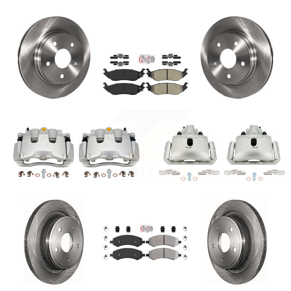 Front Rear Brake Caliper Rotor & Semi-Metallic Pad Kit (10Pc) For Ram 1500 Classic Dodge KC8-101983N