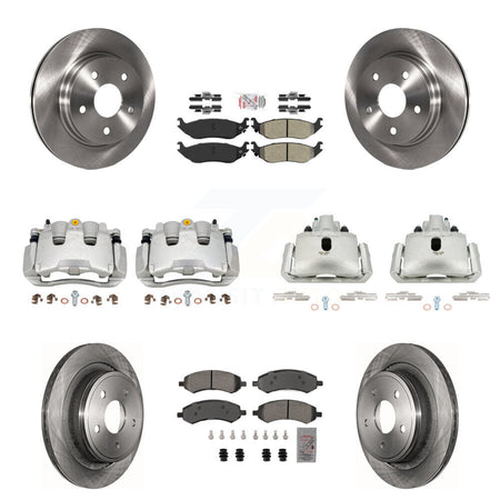 Front Rear Brake Caliper Rotor & Semi-Metallic Pad Kit (10Pc) For Ram 1500 Classic Dodge KC8-101984N