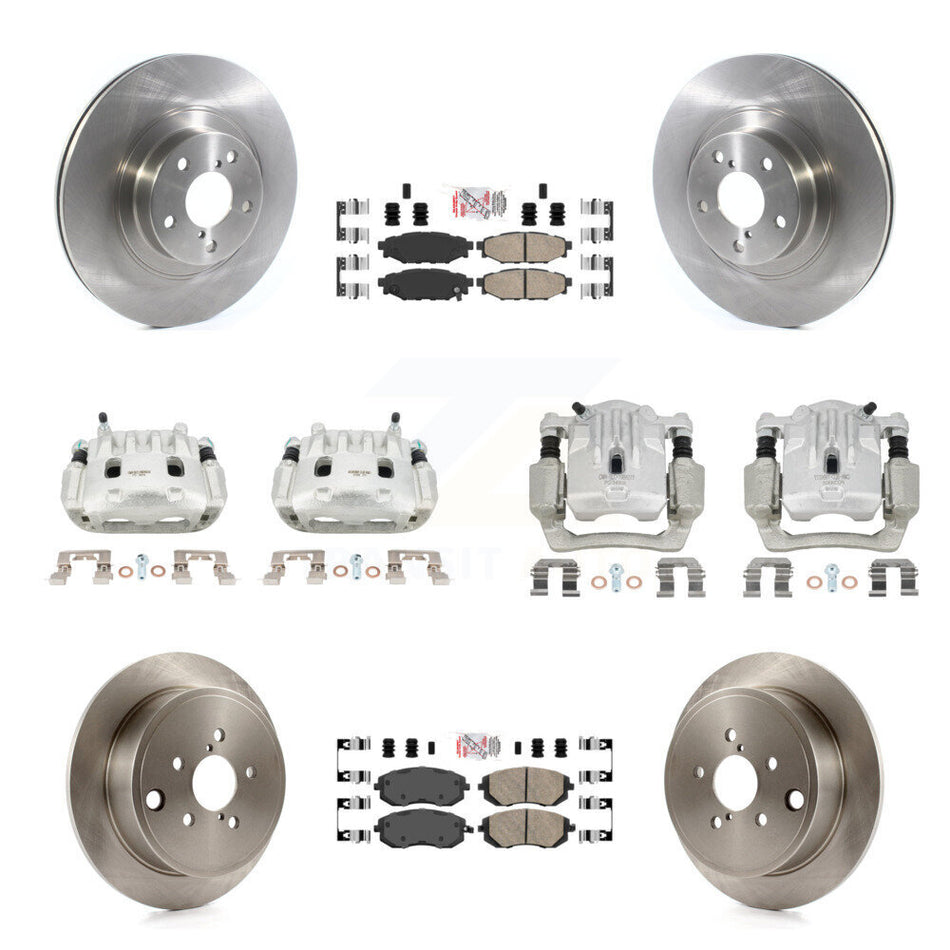 Front Rear Disc Brake Caliper Rotor And Ceramic Pad Kit (10Pc) For Subaru Outback Legacy KC8-101990N
