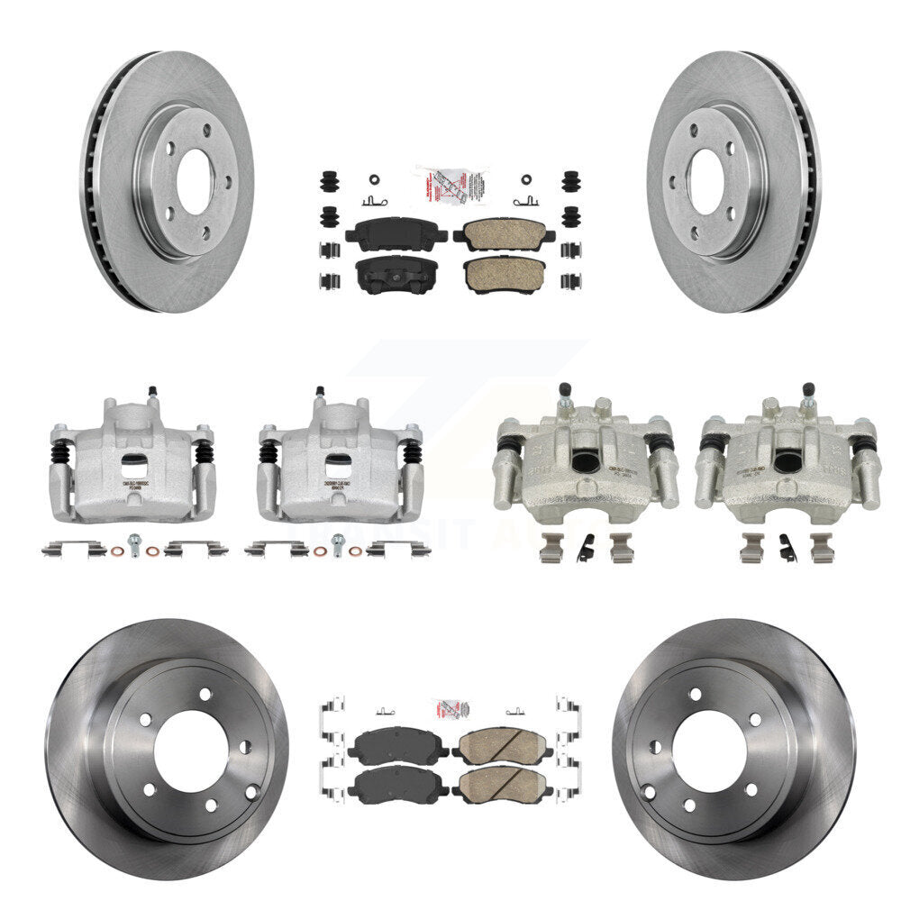 Front Rear Disc Brake Caliper Rotors And Ceramic Pads Kit (10Pc) For Mitsubishi Lancer KC8-102013N