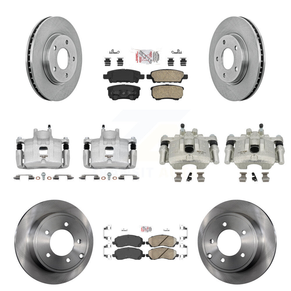 Front Rear Disc Brake Caliper Rotors And Ceramic Pads Kit (10Pc) For Mitsubishi Lancer KC8-102015N