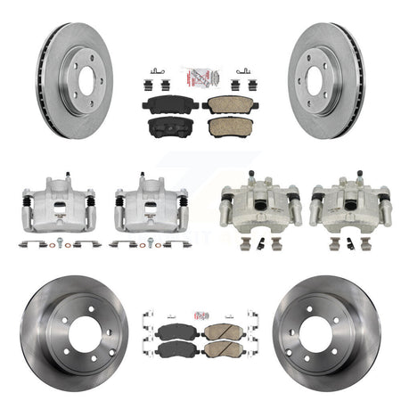 Front Rear Disc Brake Caliper Rotors And Ceramic Pads Kit (10Pc) For Mitsubishi Lancer KC8-102015N