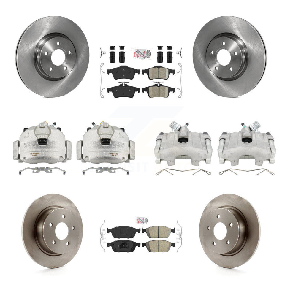 Front Rear Disc Brake Caliper Rotors And Ceramic Pads Kit (10Pc) For Ford Escape KC8-102024N