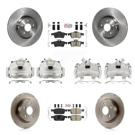 Front Rear Disc Brake Caliper Rotors And Ceramic Pads Kit (10Pc) For Ford Escape KC8-102025N