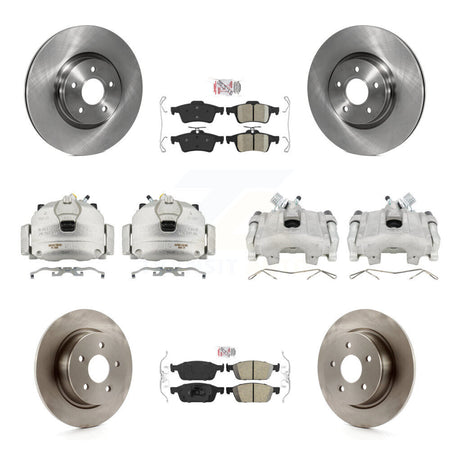Front Rear Disc Brake Caliper Rotors And Ceramic Pads Kit (10Pc) For Ford Escape KC8-102026N