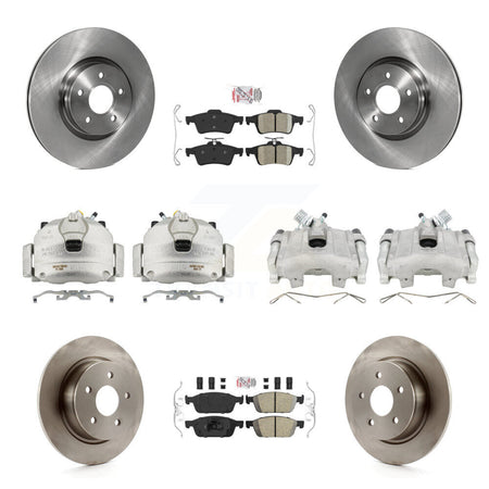 Front Rear Disc Brake Caliper Rotors And Ceramic Pads Kit (10Pc) For Ford Escape KC8-102027N