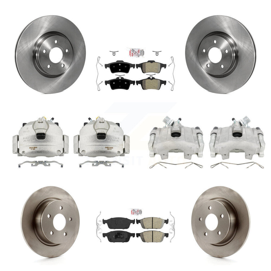 Front Rear Disc Brake Caliper Rotors And Ameribrakes Pads Kit (10Pc) For Ford Escape KC8-102028N