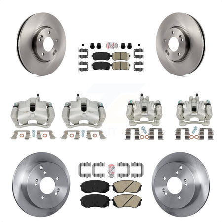 Front Rear Disc Brake Caliper Rotors And Ceramic Pads Kit (10Pc) For Hyundai Tucson Kia Sportage KC8-102043N by Transit Auto