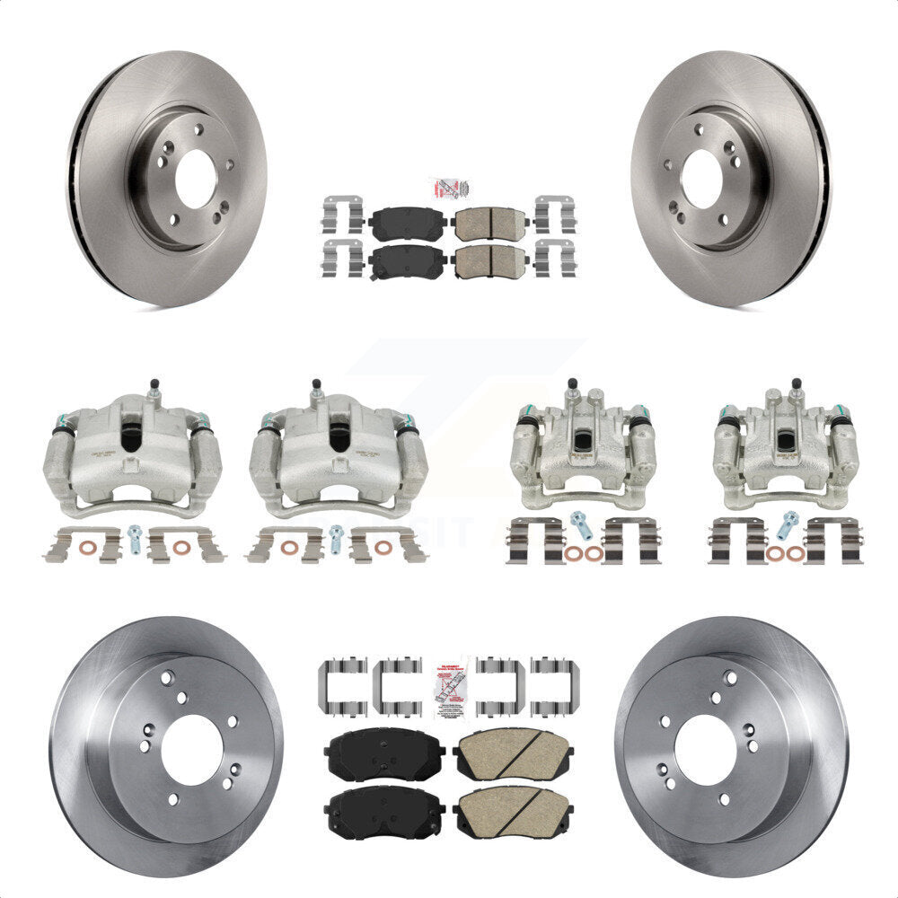 Front Rear Disc Brake Caliper Rotors And Ceramic Pads Kit (10Pc) For Hyundai Tucson Kia Sportage KC8-102044N by Transit Auto