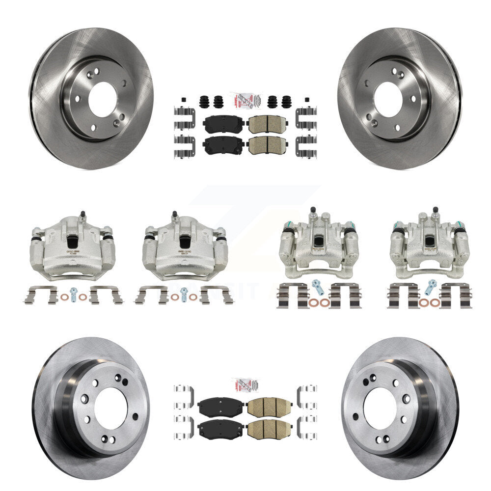 Front Rear Brake Caliper Rotors & Ceramic Pad Kit (10Pc) For Hyundai Tucson Kia Sportage KC8-102045N