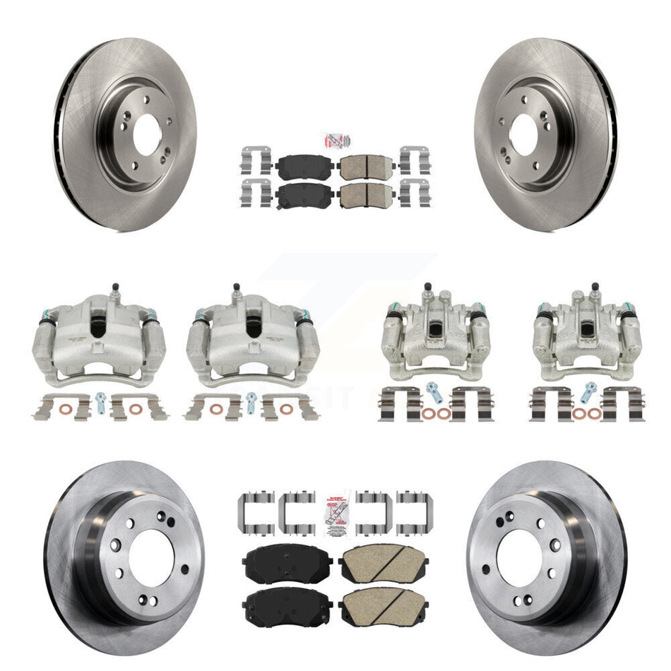 Front Rear Disc Brake Caliper Rotors And Ceramic Pads Kit (10Pc) For 2015 Hyundai Tucson FWD with FUEL CELL EV (FCEV) engine KC8-102050N
