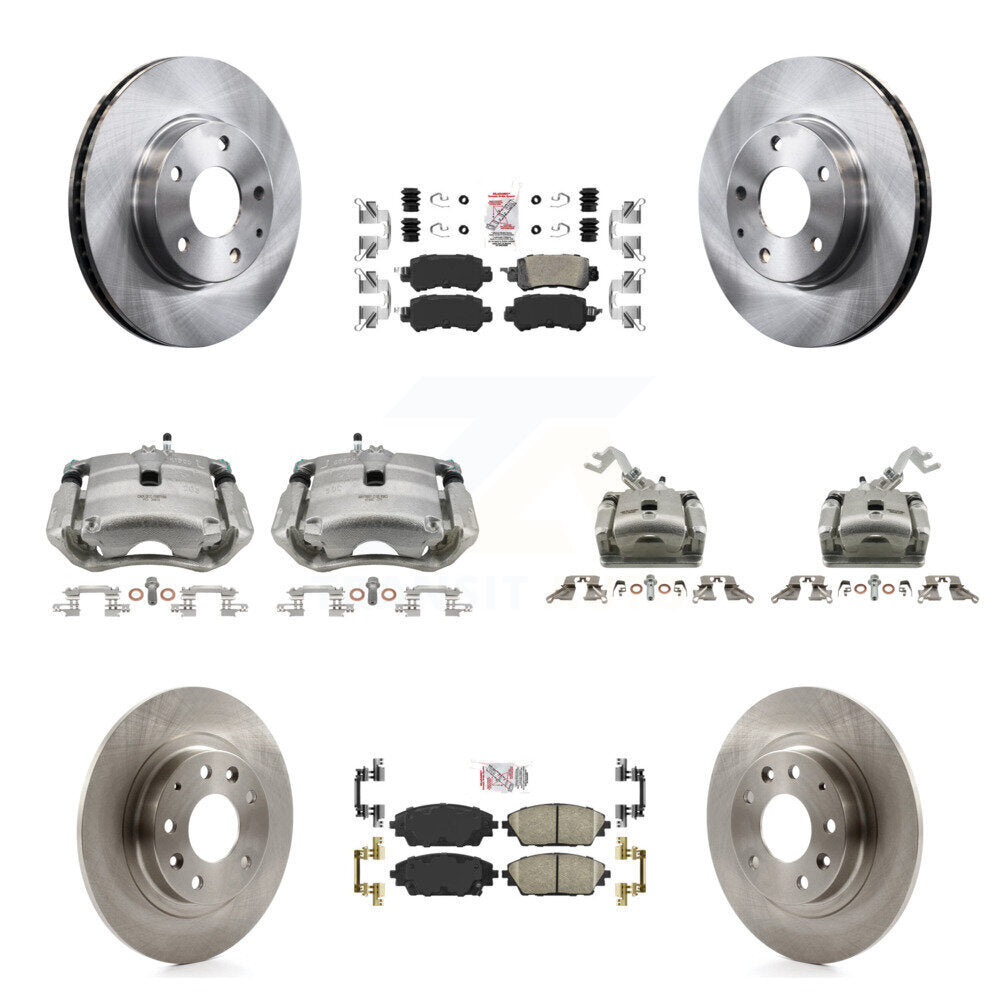 Front Rear Disc Brake Caliper Rotors Ceramic Pad Kit (10Pc) For 2016-2018 Mazda CX-3 FWD KC8-102067N