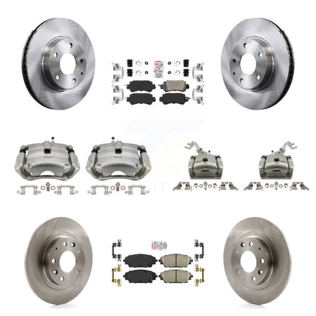 Front Rear Disc Brake Caliper Rotors Ceramic Pad Kit (10Pc) For 2016-2018 Mazda CX-3 FWD KC8-102067N