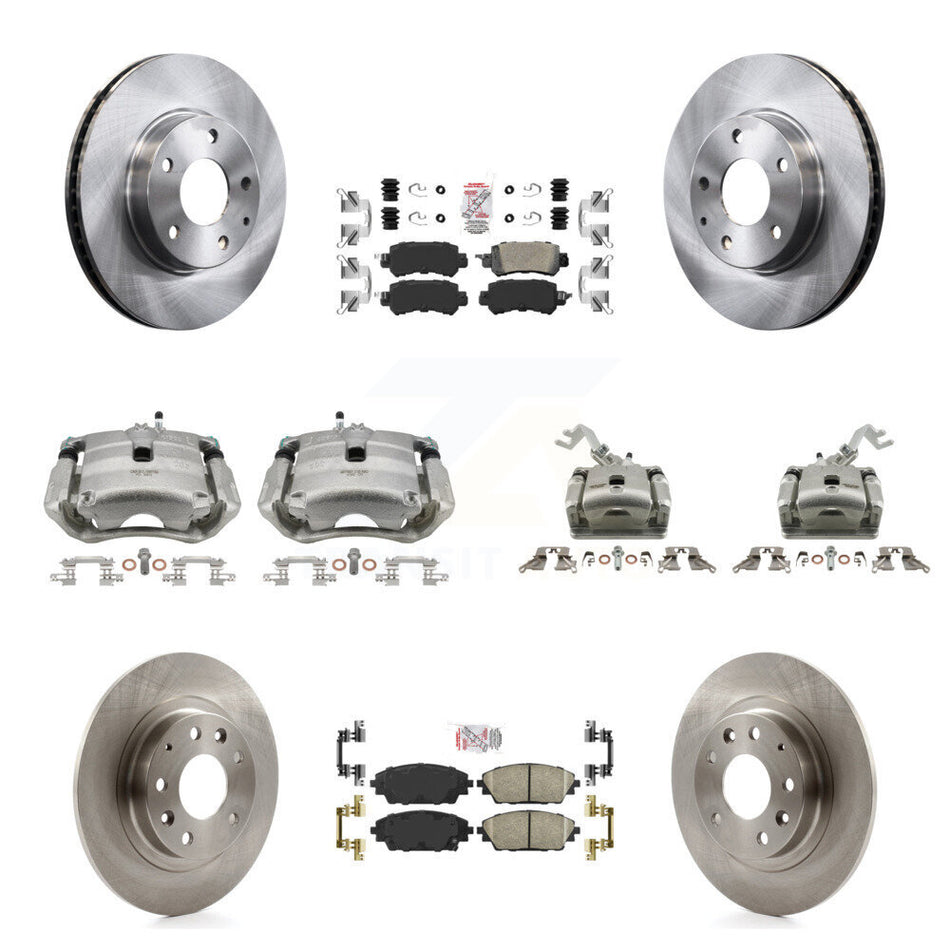 Front Rear Disc Brake Caliper Rotors Ceramic Pad Kit (10Pc) For 2016-2018 Mazda CX-3 FWD KC8-102067N