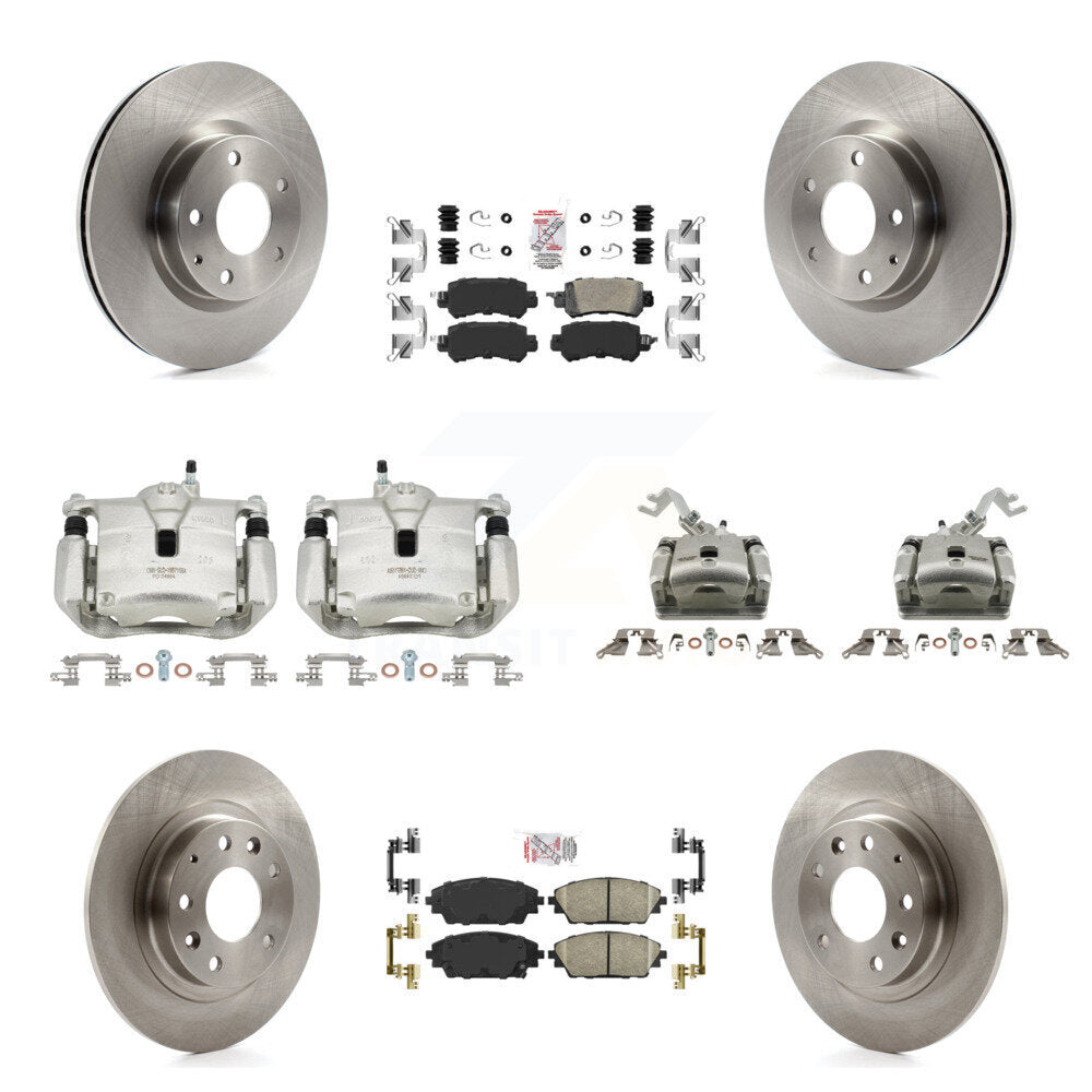 Front Rear Disc Brake Caliper Rotors Ceramic Pad Kit (10Pc) For 2016-2018 Mazda CX-3 AWD KC8-102069N