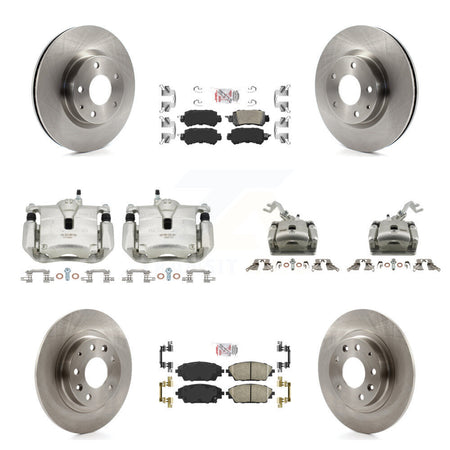 Front Rear Disc Brake Caliper Rotors Ceramic Pad Kit (10Pc) For 2016-2018 Mazda CX-3 AWD KC8-102070N