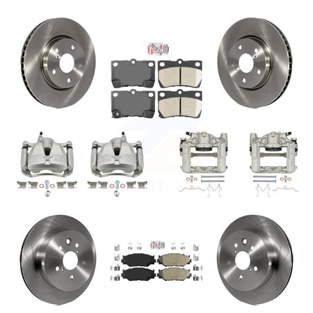 Front Rear Brake Caliper Rotors & Ameribrakes Pad Kit (10Pc) For 2010-2013 Lexus IS250 C KC8-102071N