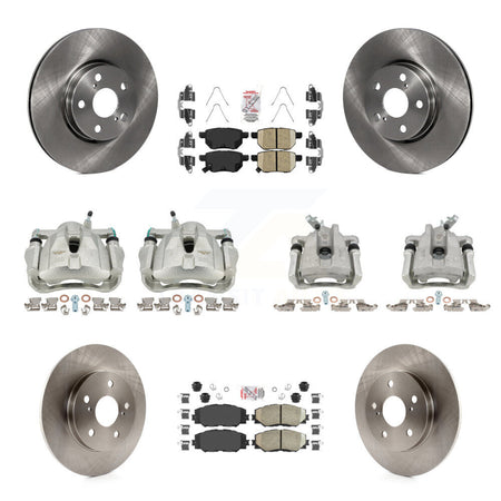 Front Rear Disc Brake Caliper Rotors And Ceramic Pads Kit (10Pc) For Toyota Matrix KC8-102073N