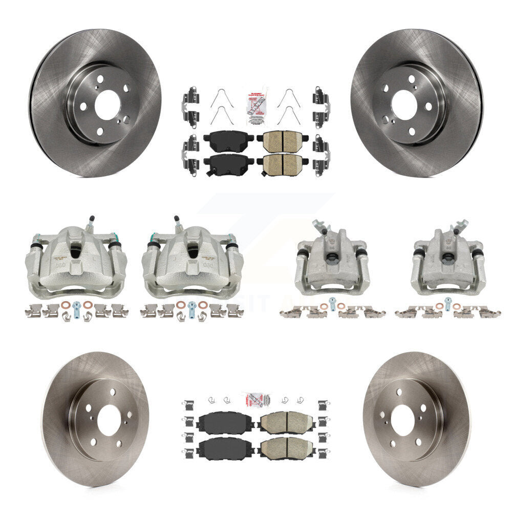 Front Rear Disc Brake Caliper Rotors And Ceramic Pads Kit (10Pc) For Toyota Matrix KC8-102074N