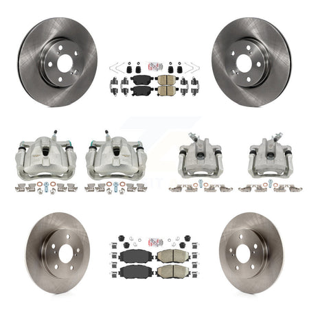 Front Rear Disc Brake Caliper Rotors And Ceramic Pads Kit (10Pc) For Toyota Matrix KC8-102075N