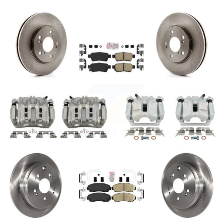 Front Rear Disc Brake Caliper Rotor & Ceramic Pad Kit (10Pc) For 2005-2010 Honda Odyssey KC8-102077N