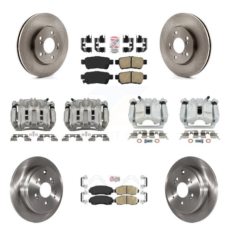 Front Rear Disc Brake Caliper Rotor & Ceramic Pad Kit (10Pc) For 2005-2010 Honda Odyssey KC8-102080N