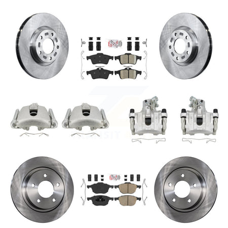 Front Rear Disc Brake Caliper Rotors And Ceramic Pads Kit (10Pc) For Mazda 3 Sport KC8-102111N