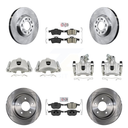 Front Rear Disc Brake Caliper Rotors And Ameribrakes Pads Kit (10Pc) For Mazda 3 Sport KC8-102116N