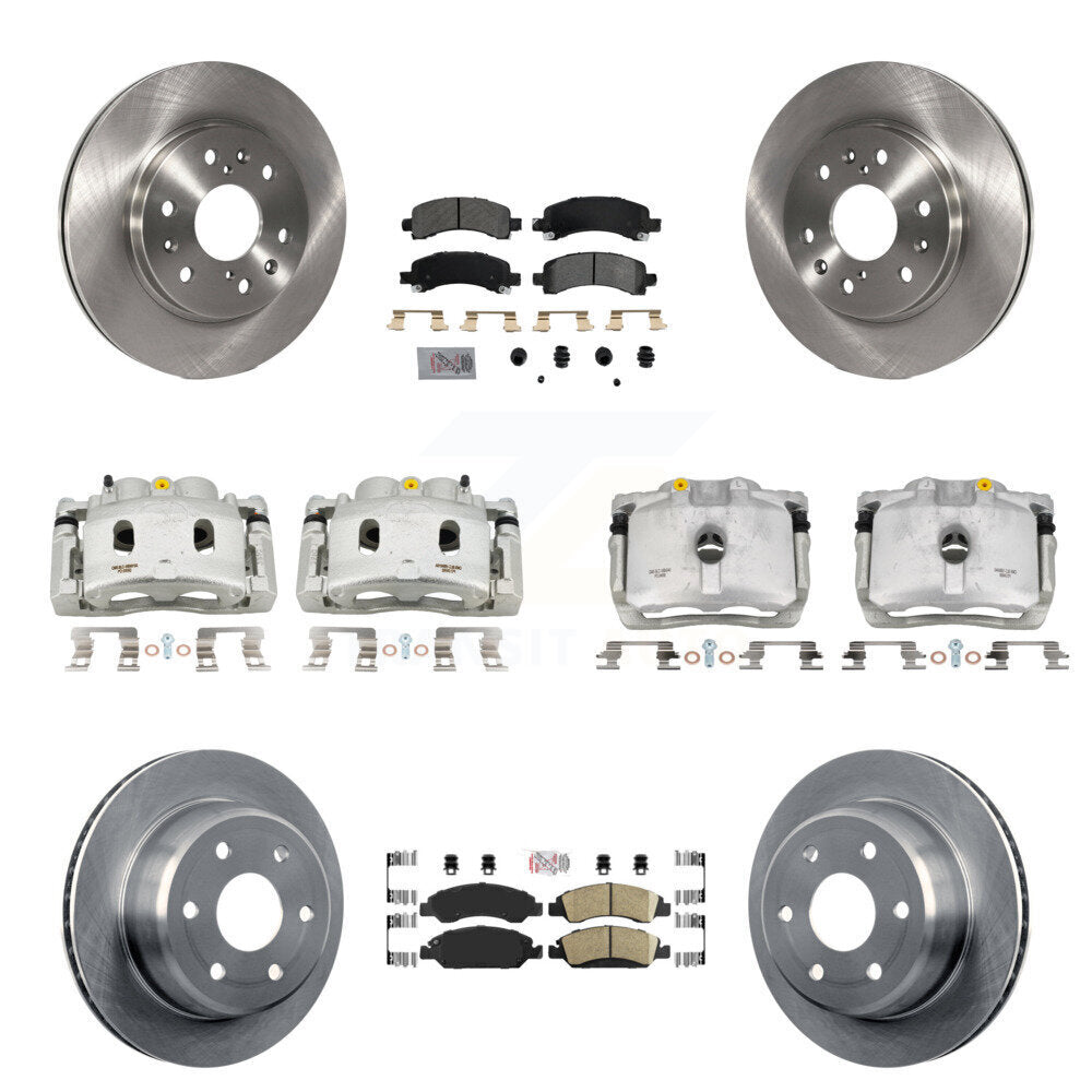 Front Rear Brake Caliper Rotor Ameribrakes Pad Kit (10Pc) For Chevrolet Express 1500 GMC KC8-102123N