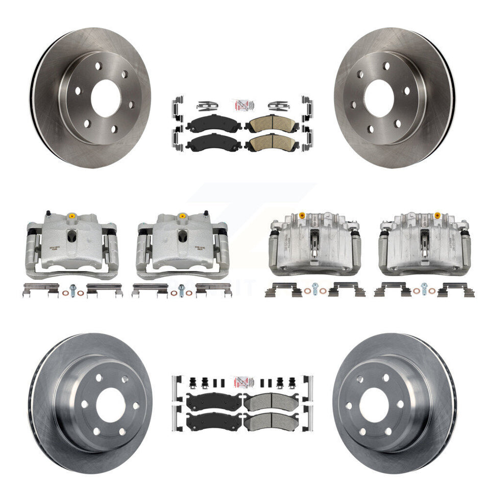 Front Rear Brake Caliper Rotor & Ameribrakes Pad Kit (10Pc) For Chevrolet Silverado 1500 KC8-102127N