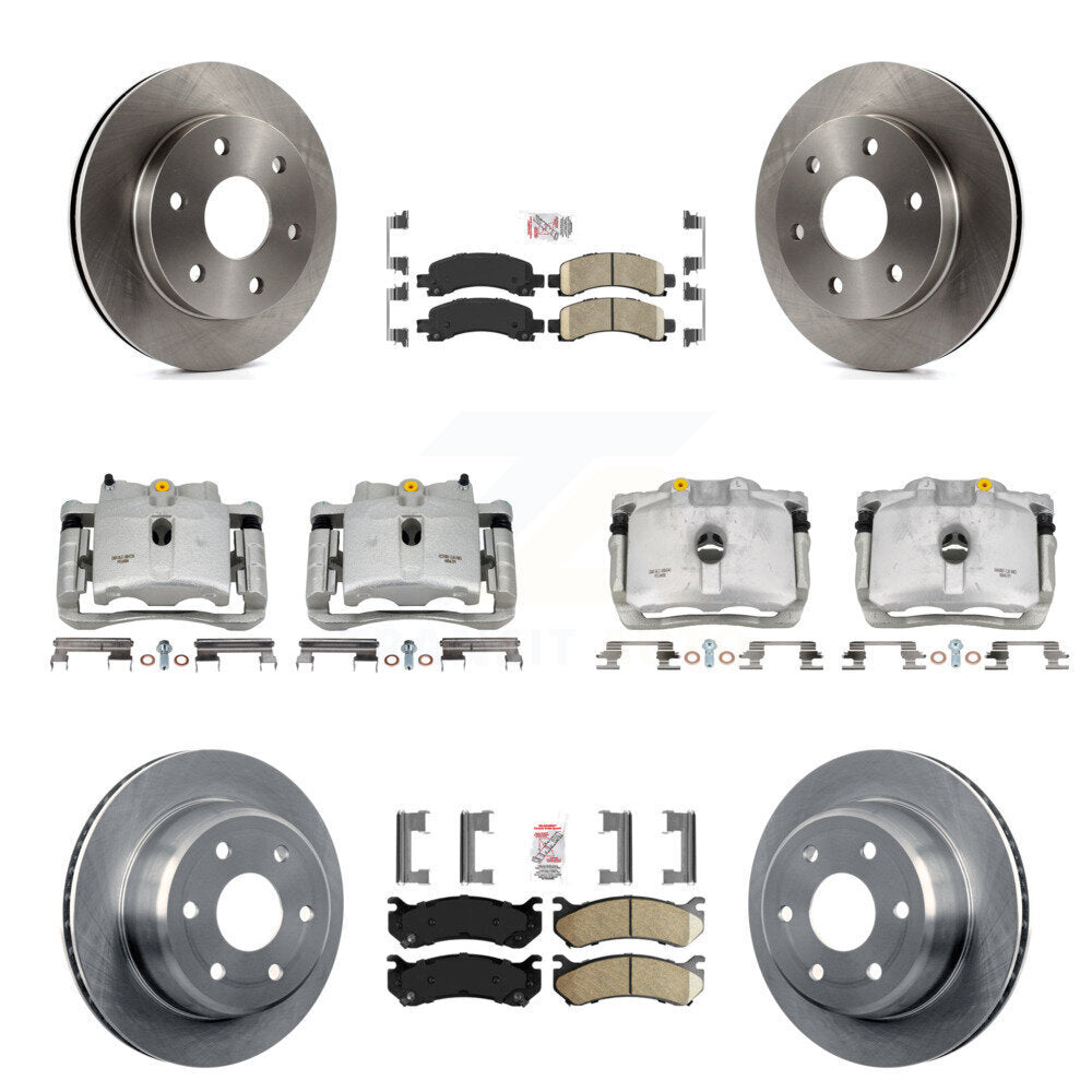 Front Rear Brake Caliper Rotor & Ceramic Pad Kit (10Pc) For Chevrolet Avalanche 1500 GMC KC8-102128N