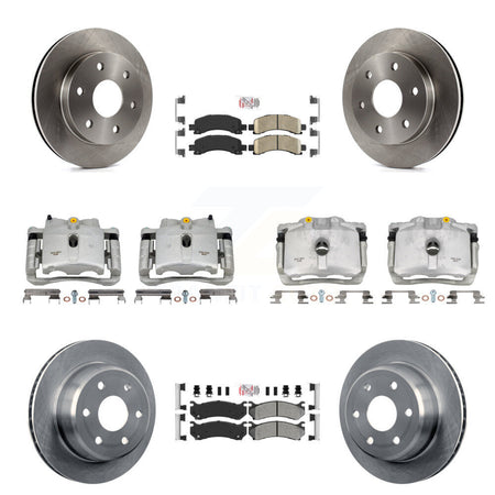 Front Rear Brake Caliper Rotor & Ameribrakes Pad Kit (10Pc) For Chevrolet Avalanche 1500 KC8-102129N