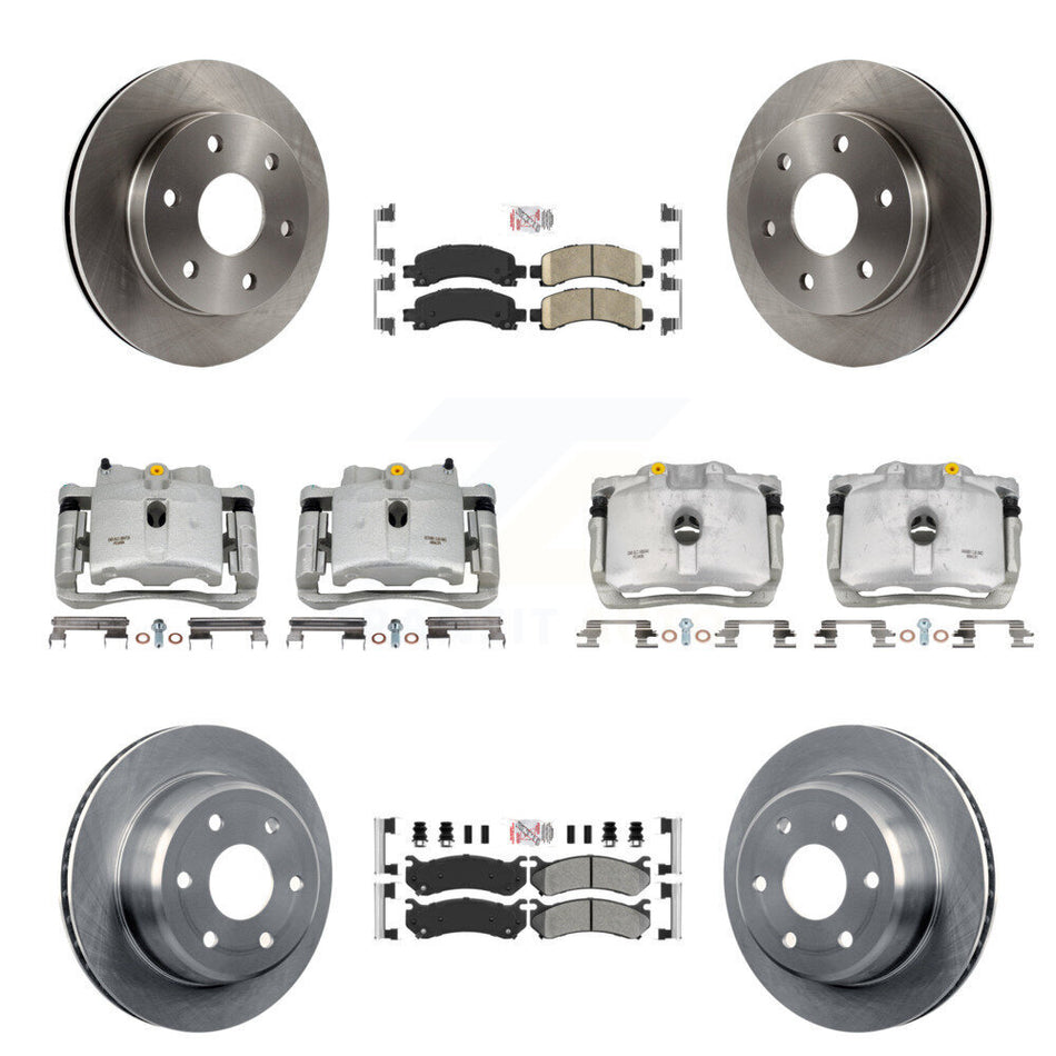 Front Rear Brake Caliper Rotor & Ameribrakes Pad Kit (10Pc) For Chevrolet Avalanche 1500 KC8-102129N