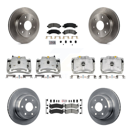 Front Rear Brake Caliper Rotor Semi-Metallic Pad Kit (10Pc) For Chevrolet Avalanche 1500 KC8-102131N