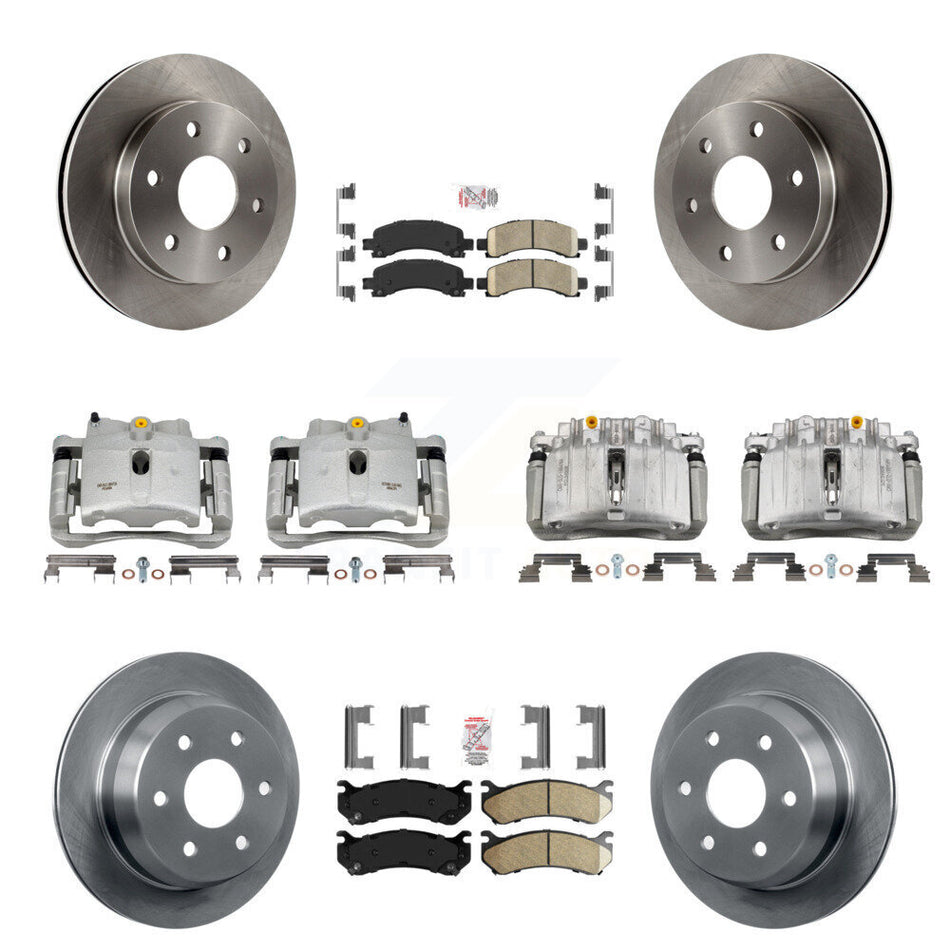Front Rear Brake Caliper Rotor & Ceramic Pad Kit (10Pc) For Chevrolet Avalanche 1500 4WD KC8-102132N