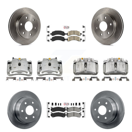 Front Rear Brake Caliper Rotor & Ameribrakes Pad Kit (10Pc) For Chevrolet Avalanche 1500 KC8-102133N
