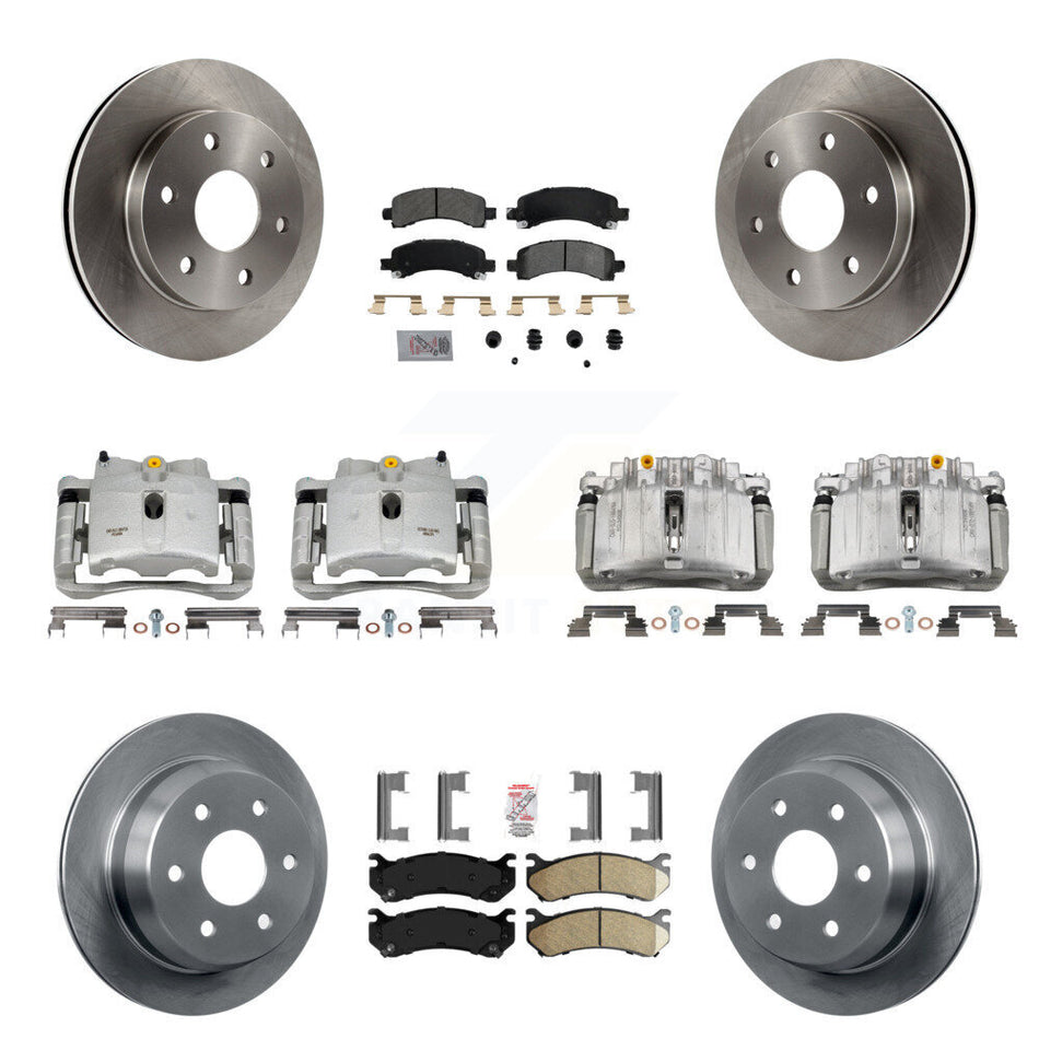 Front Rear Brake Caliper Rotor & Ameribrakes Pad Kit (10Pc) For Chevrolet Avalanche 1500 KC8-102134N