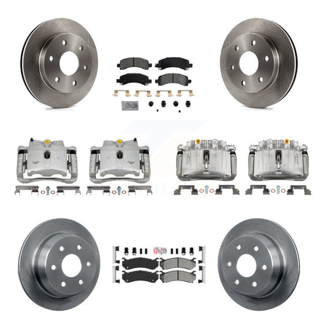 Front Rear Brake Caliper Rotor Semi-Metallic Pad Kit (10Pc) For Chevrolet Avalanche 1500 KC8-102135N