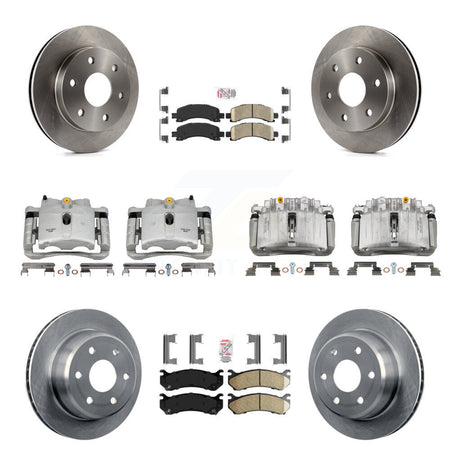 Front Rear Brake Caliper Rotor & Ceramic Pad Kit (10Pc) For GMC Yukon Chevrolet Tahoe XL KC8-102136N