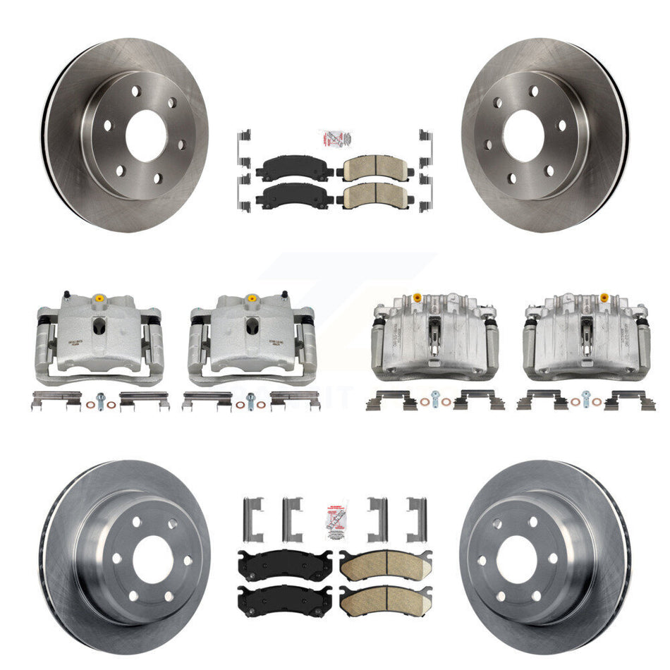 Front Rear Brake Caliper Rotor & Ceramic Pad Kit (10Pc) For GMC Yukon Chevrolet Tahoe XL KC8-102136N