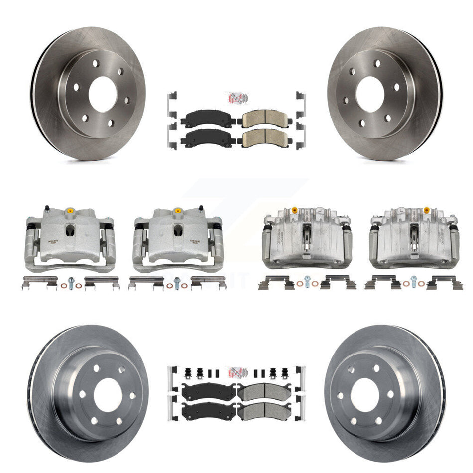 Front Rear Brake Caliper Rotors Ameribrakes Pad Kit (10Pc) For GMC Yukon Chevrolet Tahoe KC8-102137N