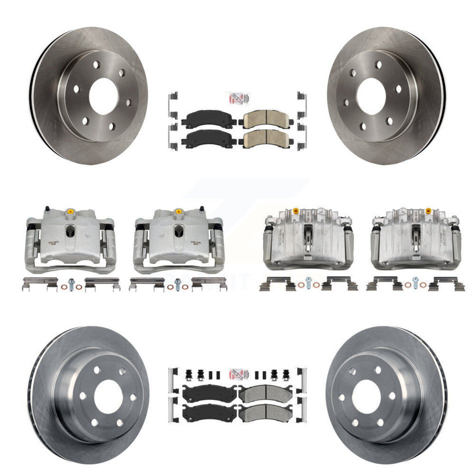 Front Rear Brake Caliper Rotors Ameribrakes Pad Kit (10Pc) For GMC Yukon Chevrolet Tahoe KC8-102137N