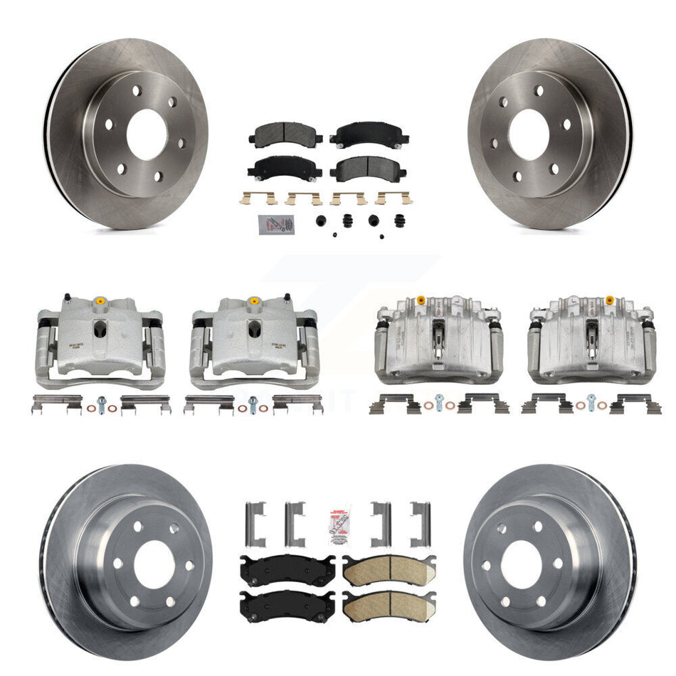 Front Rear Brake Caliper Rotors Ameribrakes Pad Kit (10Pc) For GMC Yukon Chevrolet Tahoe KC8-102138N
