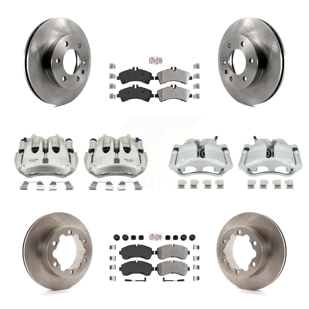 Front Rear Disc Brake Caliper Rotor Semi-Metallic Pad Kit (10Pc) For Sprinter 3500 Dodge KC8-102142N