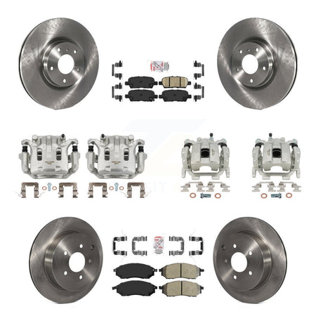 Front Rear Disc Brake Caliper Rotors And Ameribrakes Pads Kit (10Pc) For INFINITI QX70 KC8-102159N