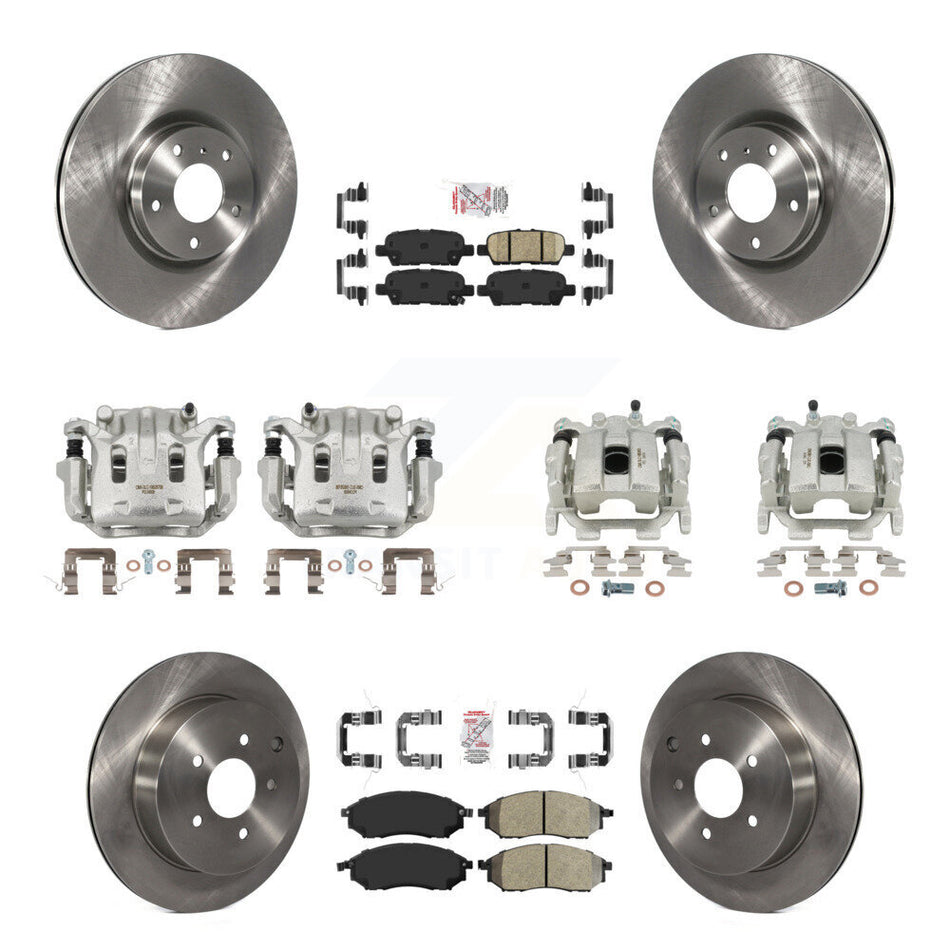 Front Rear Disc Brake Caliper Rotors And Ameribrakes Pads Kit (10Pc) For INFINITI QX70 KC8-102159N